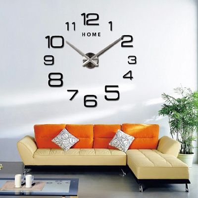 Relojes de pared de estilo vintage de gran tamaño de estilo digital árabe Relojes de pared decorativos de espejo acrílico para el salón