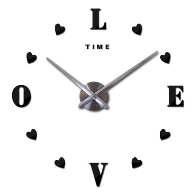 Carta de amor pegatinas de pared autoadhesivas relojes de pared modernos únicos espejo acrílico reloj de pared personalizado