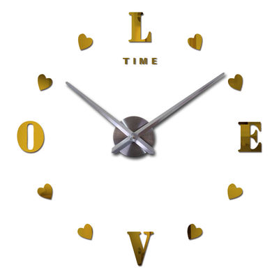 Carta de amor pegatinas de pared autoadhesivas relojes de pared modernos únicos espejo acrílico reloj de pared personalizado