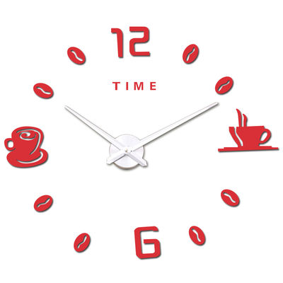 Tazas de café digitales árabes Reloj de pared moderno Reloj de pared grande y elegante