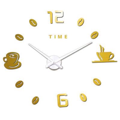 Tazas de café digitales árabes Reloj de pared moderno Reloj de pared grande y elegante