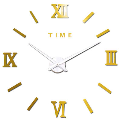 Roman Digital Gran Espejo Reloj de Pared Moderno Gran Reloj de Pared de Estilo Vintage