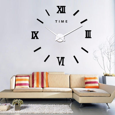 Roman Digital Gran Espejo Reloj de Pared Moderno Gran Reloj de Pared de Estilo Vintage