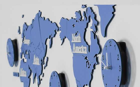 Mapa del mundo Reloj de pared de madera Creativo Reloj de pared colgantes grandes