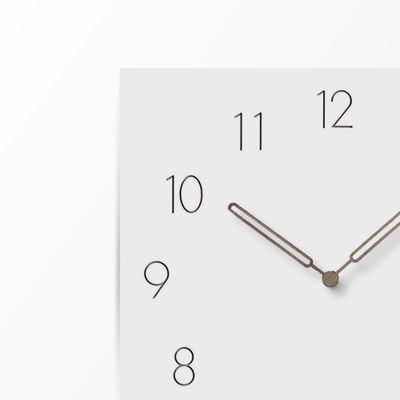 Números árabes Silencioso Cuarzo Reloj de arte de pared Cuadrado blanco Gran estilo vintage Reloj de pared