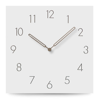 Números árabes Silencioso Cuarzo Reloj de arte de pared Cuadrado blanco Gran estilo vintage Reloj de pared