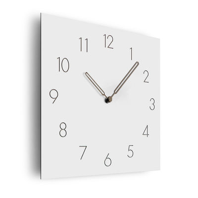 Números árabes Silencioso Cuarzo Reloj de arte de pared Cuadrado blanco Gran estilo vintage Reloj de pared