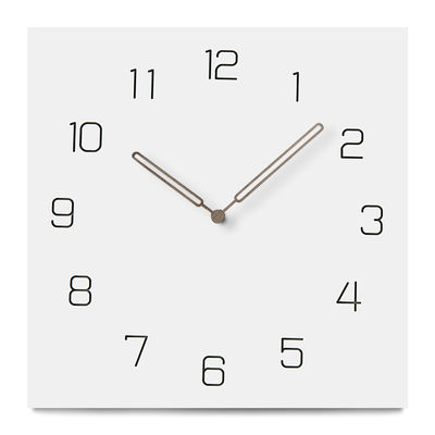 Reloj de pared de cocina de 12 pulgadas Nórdico Silencioso Cuadrado Blanco Gris Negro Reloj de pared de madera