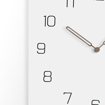 Reloj de pared de cocina de 12 pulgadas Nórdico Silencioso Cuadrado Blanco Gris Negro Reloj de pared de madera