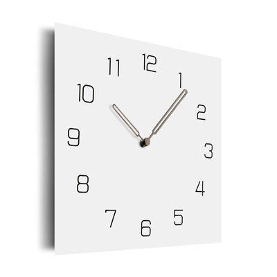 Reloj de pared de cocina de 12 pulgadas Nórdico Silencioso Cuadrado Blanco Gris Negro Reloj de pared de madera