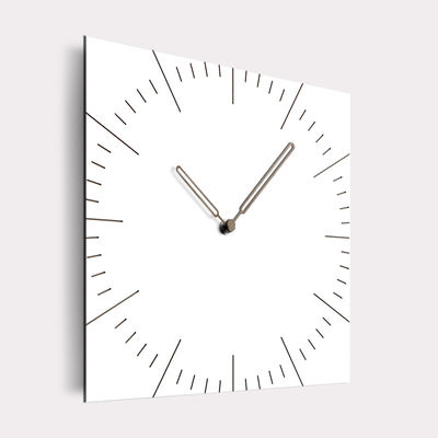 Relojes de pared decorativos cuadrados para el salón Breve MDF mudo Madera Reloj de pared colgante grande con aguja