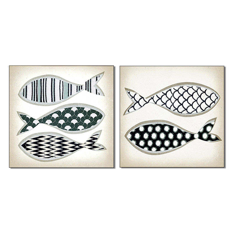 Imágenes de peces Impresiones de lienzo Pintura en aerosol Popular en el mercado europeo Diseño moderno minimalista