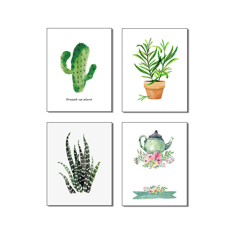 Pequeñas plantas lindas diseño Impresiones de lienzo para decoración de paredes Oficina o decoración del hogar