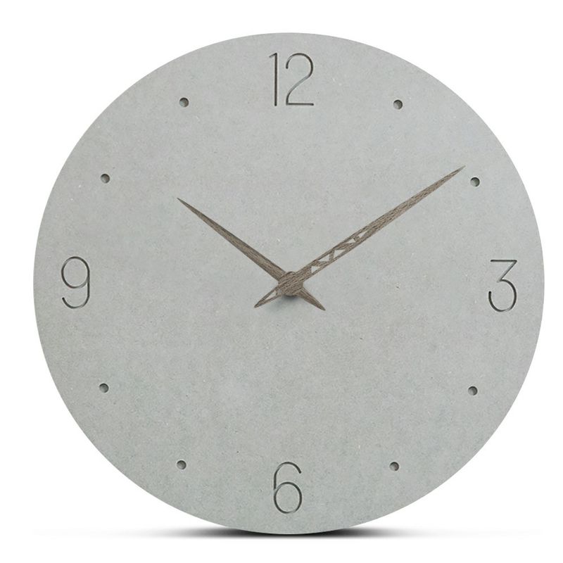 Diseño simple y natural Mdf Reloj de pared silencioso Reloj de pared de decoración de gran tamaño