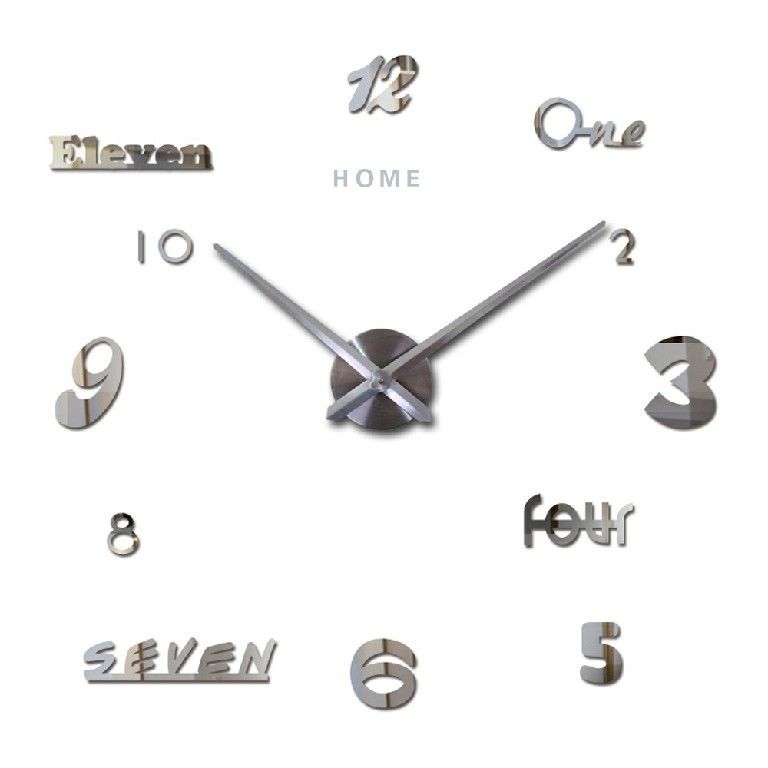 Retro autoadhesivo adhesivos mudos relojes de pared decorativos para el salón gran reloj de pared colgante