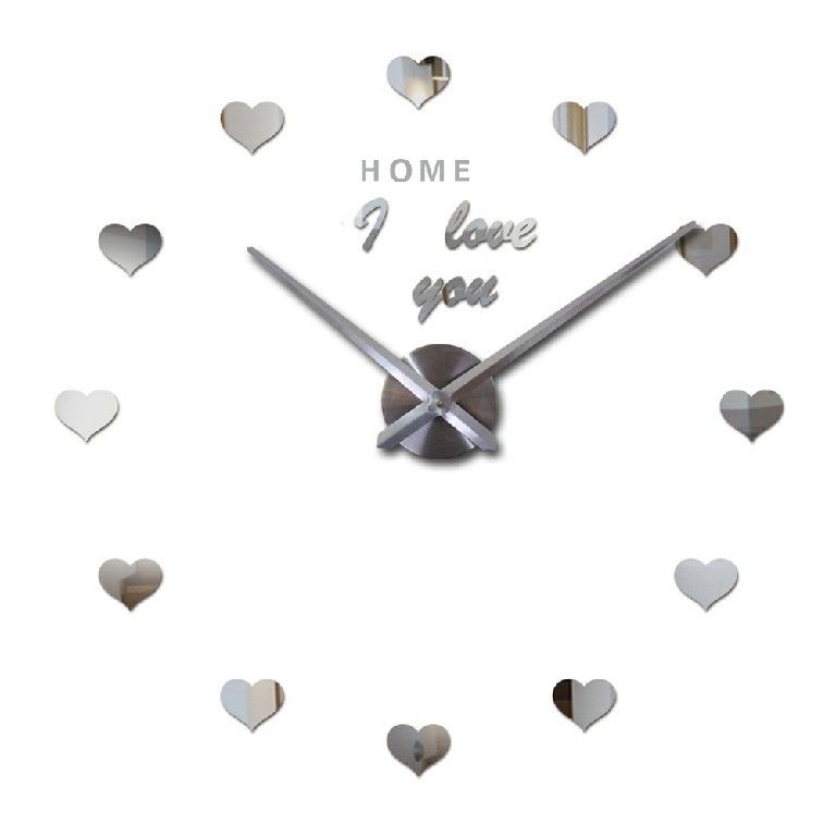 Amor Corazón Acrílico Cuarzo Relojes de Pared Personalizados Casa Salón Reloj de Pared Moderno Único