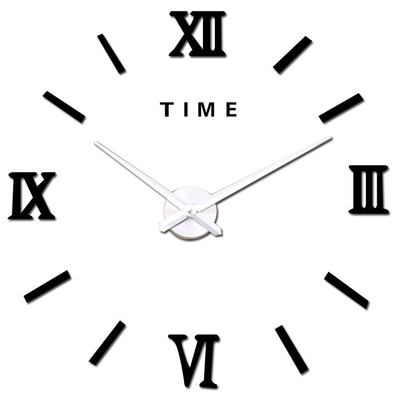 Roman Digital Gran Espejo Reloj de Pared Moderno Gran Reloj de Pared de Estilo Vintage