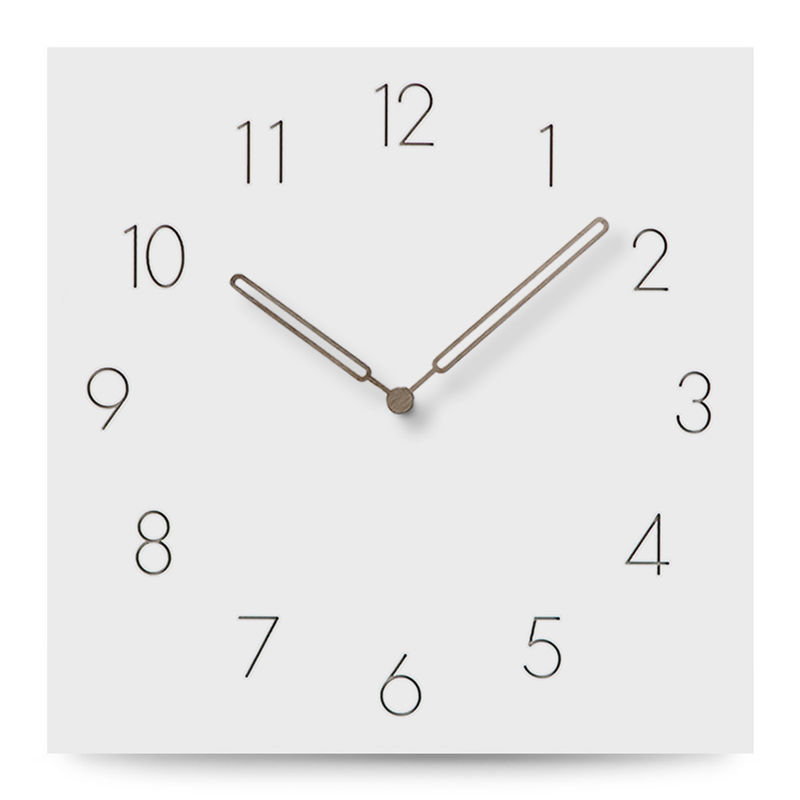 Números árabes Silencioso Cuarzo Reloj de arte de pared Cuadrado blanco Gran estilo vintage Reloj de pared