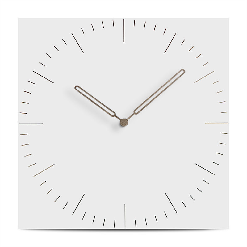 Breve Reloj de pared moderno Salón de estar Cuarzo Cuadrado decorativo Cocina Reloj de pared Madera Reloj de pared mudo