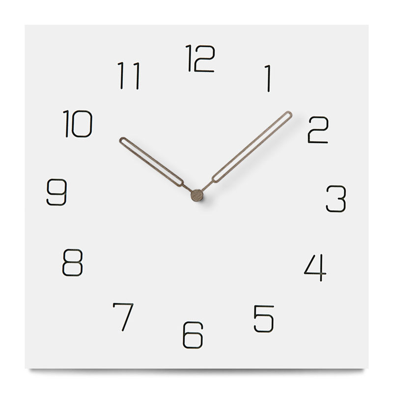 Reloj de pared de cocina de 12 pulgadas Nórdico Silencioso Cuadrado Blanco Gris Negro Reloj de pared de madera