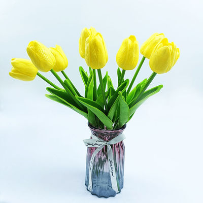 Flor de tulipán de poliéster de plástico para la decoración del hogar